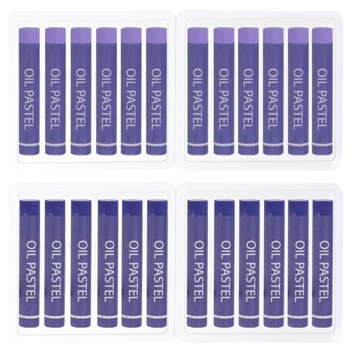 PATIKIL Light Purple, Violet Oil Pastels, 24Pcs Soft Oil Crayons Creamy Pastels Stick Art Supplies for Art Painting Drawing Blending Graffiti for Artists Beginners - color: Light Purple/Violet