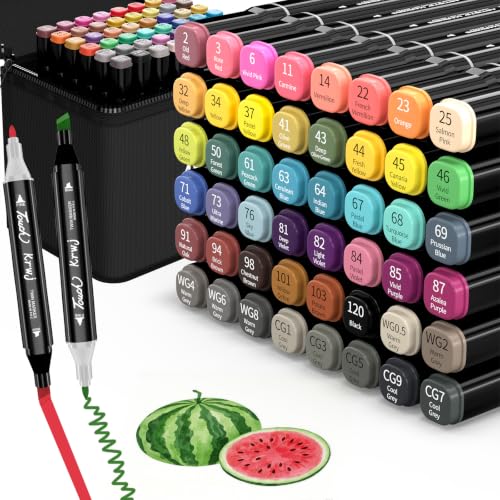 KJSHUANGTANG Alcohol Markers, 48 Colors Dual Tip Art Markers, Drawing, Coloring Marker for Sketching Adult Coloring - color: 48 Colors