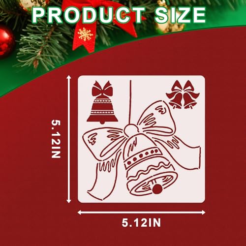 Reusable Christmas Stencils Set of 12 - Stencils for Painting On Wood, Walls, Fabric,Windows - Santa, Snowman, Pine Tree, Deer Xmas Holiday Stencil for Christmas Decorations (Christmas-5B) - style: Christmas-5B