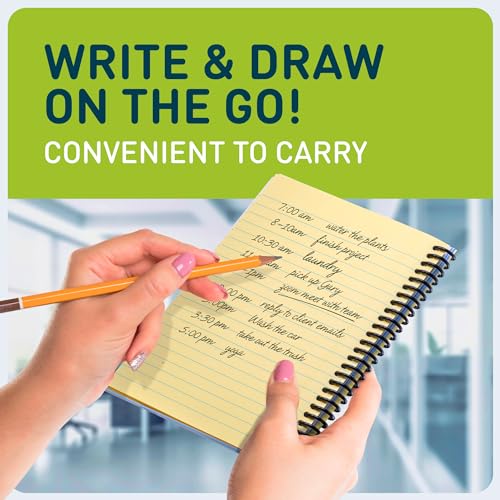 Spiral Notebook, 5x7 Inch Notebooks - Wirebound College Ruled Note Books, Bright Pastel Colored Lined Paper, Perforated Notepad Memo Books - Durable Poly Cover, Journaling Notebook - 100 Sheets - 3