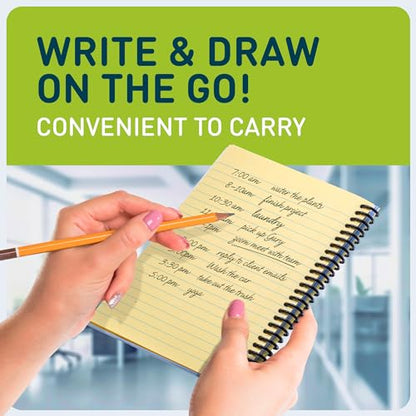 Spiral Notebook, 5x7 Inch Notebooks - Wirebound College Ruled Note Books, Bright Pastel Colored Lined Paper, Perforated Notepad Memo Books - Durable Poly Cover, Journaling Notebook - 100 Sheets - 3