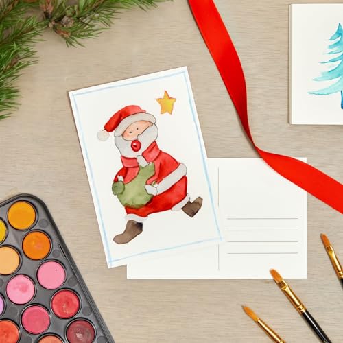 Paper Junkie Blank Watercolor Postcards - 50 Pack, 4 x 6 in, White - Blank Postcards for Mailing & Watercolor Paper Cards
