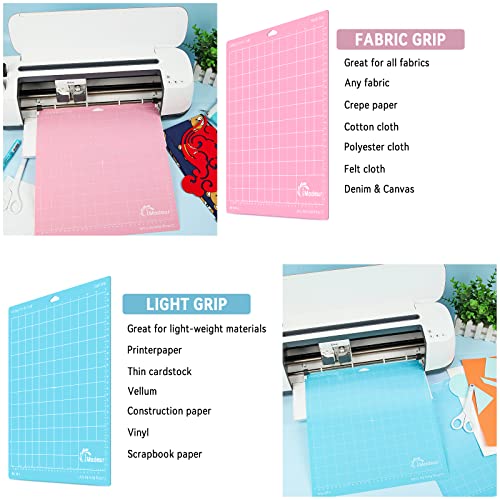 IModeur 10 Pack Cutting Mats -12"x12" Cutting Mats for Cutting machine Accessories - Mats for Explore Air 2/ Maker 2/3 - size: 10 Pack/12x12/Green Blue Purple Pink