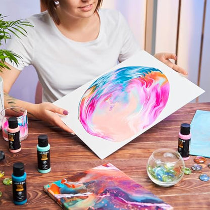ARTEZA Acrylic Pouring Paint, 2oz (60 ml), Ultramarine Blue High Flow, No Mixing Needed, For Pouring on Canvas, Glass, Paper, Wood, Tile, Stones - color: Ultramarine Blue, size: 2 Fl Oz (Pack of 1)