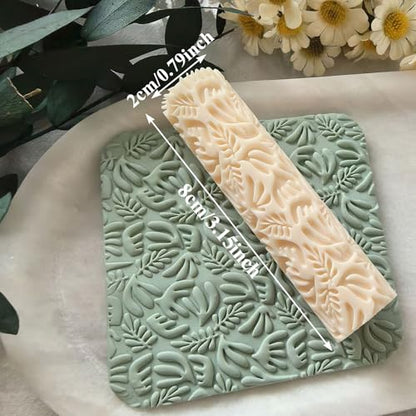 Polymer Clay Texture Roller Work with Polymer Clay Cutters for DIY Earrings Jewelry Making Craft Supplies (GZ044)