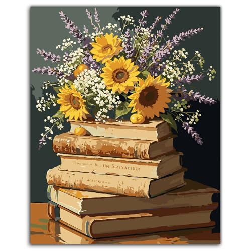 ZTOTZ Paint by Numbers with Flower, Simple Paint- by -Numbers Kits Book - color: B-008-book