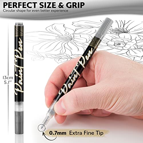 Stylo Silver Acrylic Paint Pens, 4 Silver Paint Markers, Fine Tip - color: Silver