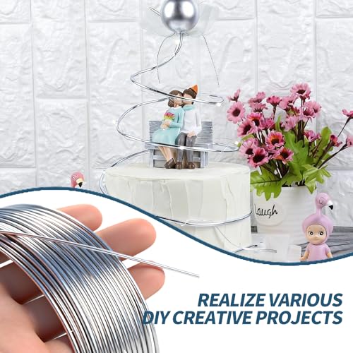 14 Gauge Aluminum Craft Wire,66 Ft Silver Metal Wire for Jewelry and DIY Projects,Bendable Metal Wire for Sculpting, Frames, and Bonsai Training - size: 14 Gauge 66 Ft