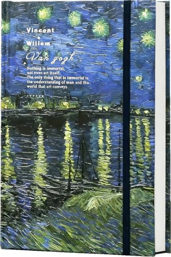Art Journal, Sketch book, Blank Notebook, 130gsm, Thick Paper Sketchbook, A5, Hardcover Drawing Notebook, Blank Page Journal, Lay Flat, Unlined, Van Gogh Starry Night Over the Rhone - color: A5-Rhone