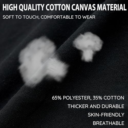 Chef Canvas Aprons with 3 Large Pockets Adjustable Strap for Men Women - color: Black