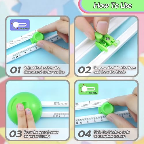 Paper CircleCutters, Circle PaperCutters, Circular Cutters, Cardboard Circle Cutter, Adjustable Craft Cutting Tools, Cutting Diameter, Circle Cutter, Circle Cutters for Paper Crafts