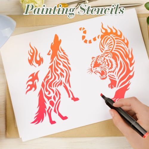 Animal Stencils for Crafts Reusable 16Pcs Painting Stencils(11X7 Inch) - color: Animal 6