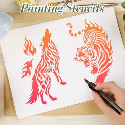 Animal Stencils for Crafts Reusable 16Pcs Painting Stencils(11X7 Inch) - color: Animal 6