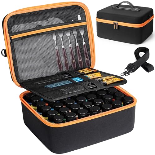 Acrylic Paint Storage Case for 42 Bottles(2 fl oz) Craft Paint Storage