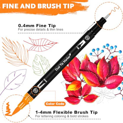 IVSUN 128 Colors Art Markers Set + 18 Super Golden Metallic Markers