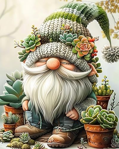 BYGFHLYW Easy Gnome Paint by Numbers Kit for Adults Beginner 16x20 in - color: PB13-1