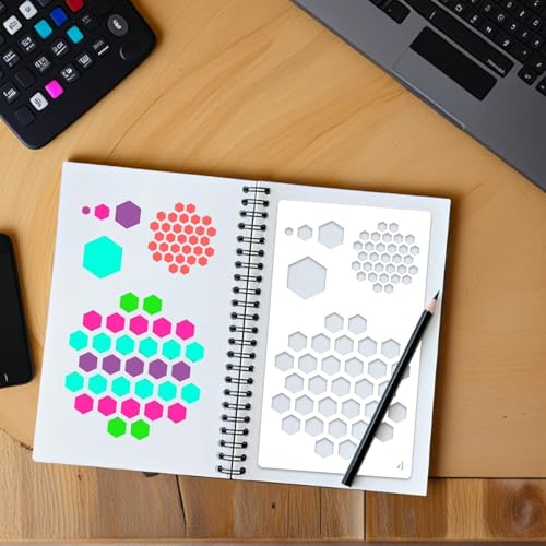 Letter & Number Stencils with Transparent Storage Box, 38 Pc Reusable Journal Stencils for Painting & Journaling, 4 x 7 in Alphabet Template for DIY Art, Drawing, Spray, Graffiti &Calligraphy - style: Journal-38pc