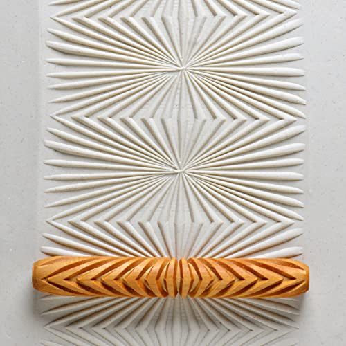 MKM Pottery Tools Wood Hand Rollers for Clay (HR-13 Starburst) - size: HR-13 Starburst