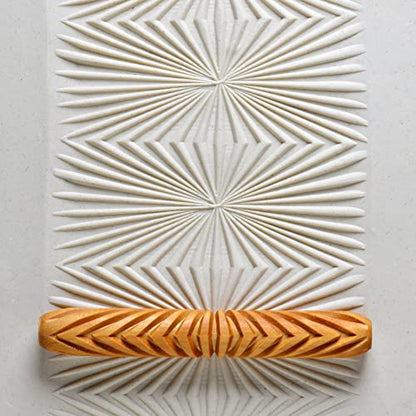 MKM Pottery Tools Wood Hand Rollers for Clay (HR-13 Starburst) - size: HR-13 Starburst