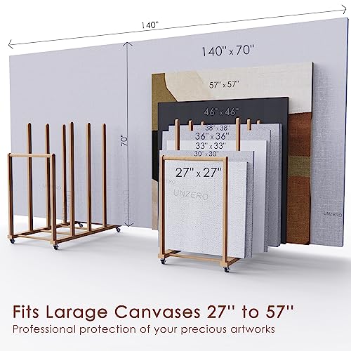 Art Storage Rack, Art Canvas Storage, Art Drying Rack, Canvas Boards Rack Art Storage with Handle & Caster Wheels for Drawing Board, Panel, Paper Pad for Art Studios, Artworks, Gallery - size: 21.5"D x 39.5"W x 42"H