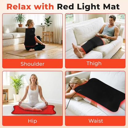 Red Light Therapy Mat for Body, Red Lights Pad with 660nm&850nm Infrared Light Therapy Mat, Chirstmas Birthday Festival Gift for Women Men Father Dad Mother Mom Lover Elderly 31.5''*24'' - size: 31.5''×24''