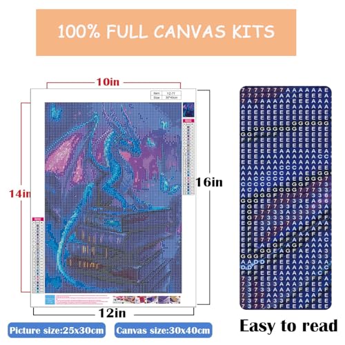 Dargon Diamond Art Painting Kits for Adults,Diamond Dots Paintings Crafts - color: dargon