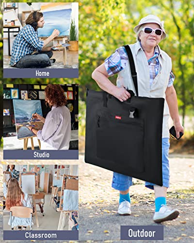 Nicpro Light Weight Art Portfolio Bag, 20x26” Waterproof Art Portfolio Case | with Shoulder & Handle Carry, for Artwork, Poster, Sketch Drawing, Canvas, Photography, Solar Panel Storage - size: 20 x 26 inches