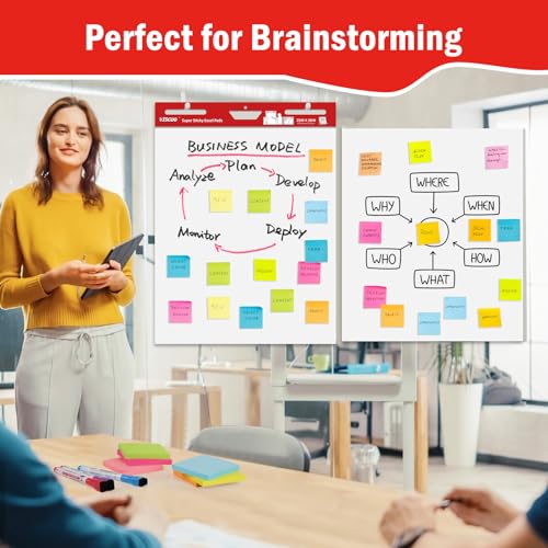 VISCOO Thickened Sticky Easel Pad, 25x30In Chart Paper for Teachers,10 Pack | Self Stick Paper for White Board, Anchor Chart Paper, with Sticky Note, 300 Sheets/10 Pads - size: 25 x 30 Inches, style: 10 Pack