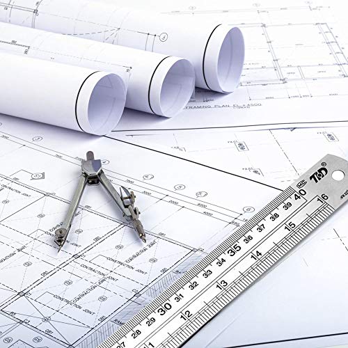 ZZTX Metal Ruler 6 Inch 12 Inch 16 Inch Stainless Steel 3 Pack | Rust-proof, Straight edge, Precise markings, Clear read