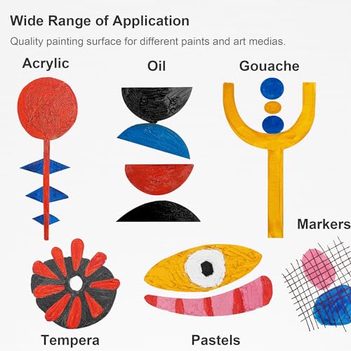 PHOENIX Painting Canvas Panels 9x12 Inch, 12 Value Pack - 8 Oz Triple Primed 100% Cotton Acid Free Canvas Boards for Painting, White Blank Flat Canvas Boards for Acrylic, Oil Paints - color: White, size: 9" x 12"