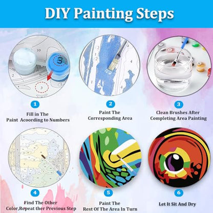 Artunion Framed Paint by Numbers Kit for Adults Beginners & Kids Ages 8-12,Colorful Chameleon Paint by Number with Frame,Animal Easy Paint by Numbers Kit on Canvas 10 * 10 Inch Without Easel - color: ZXT-385-F
