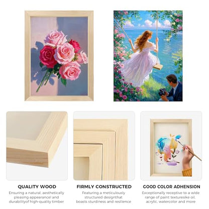 8 Pack 6x8 Inch Unfinished Square Wood Panels for DIY Painting Crafts | Blank Wood Canvas Frames for Oil Paint Pouring & Valentine Halloween Xmas Decor - size: 6"×8" 8 Pack