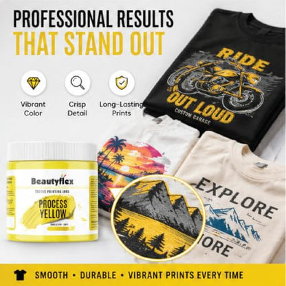 Process Yellow Screen Printing Ink 128oz Gallon Plastisol Ink - color: Process Yellow, size: 128 fl oz