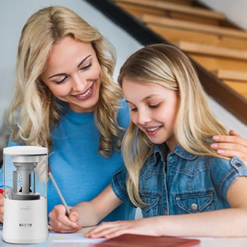 tenwin Fully Automatic Pencil Sharpener for 6-8mm Pencils, Hands-Free - color: White