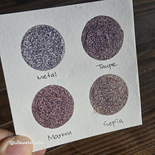 IUILE Handmade Watercolor Paints - Chic Tinsel 2024 Dot Card (5 colors). Chrome, Metallic, Shiny, Shimmer - color: Chic Tinsel 2024 Dot