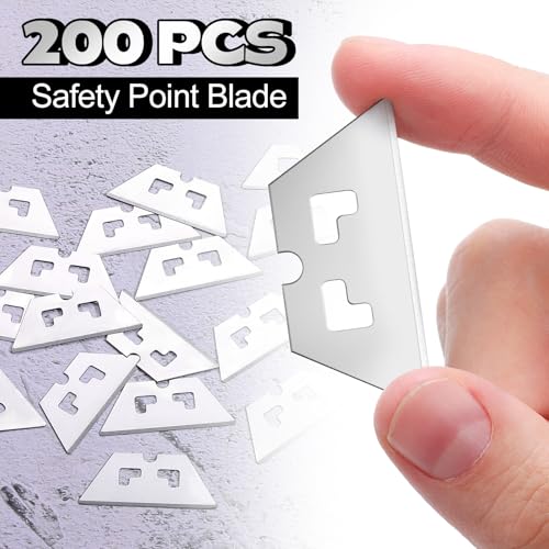 Lothee 200 Pcs Box Cutter Blades Refills, Safety Point Blade for Replacement Razor for Cutters Cuts Boxes, Cardboard, Tape, Plastic Straps, and More