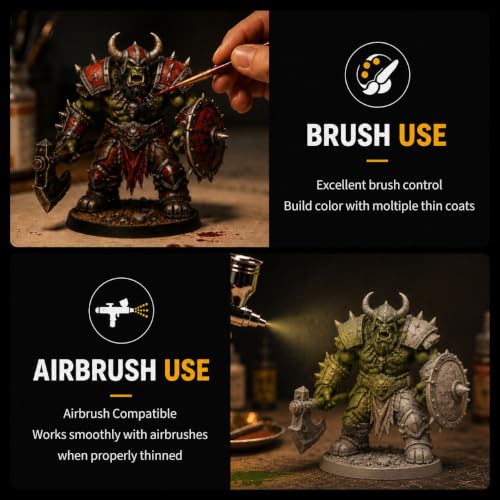 VVF 18 Colors Model Paint Set, Ready to Use Acrylic Miniature Paint | with 2 Metallic Colors, Plus 2 Thinners, Brush & Airbrush Compatible, for Miniatures, 3D Printed, Wargaming & Tabletop Games