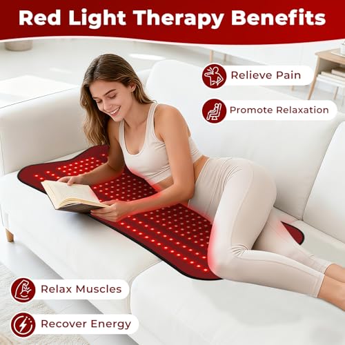 Red Light Therapy Mat for Body, Red Lights Pad with 660nm&850nm Infrared Light Therapy Mat, Chirstmas Birthday Festival Gift for Women Men Father Dad Mother Mom Lover Elderly 31.5''*14.2'' - size: 31.5''*14.2''