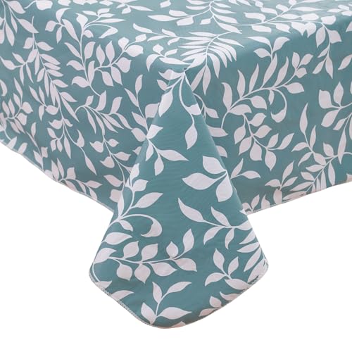 Walrus Heavy Duty Vinyl Tablecloth with Flannel Backing Waterproof Oil-Proof Plastic Table Cloth Stain-Resistant Wipeable Rectangle or Square Table Cover for Indoor and Outdoor (Branch, 60X102 Inch) - color: Branch, size: 60" x 102" (Rectangular)