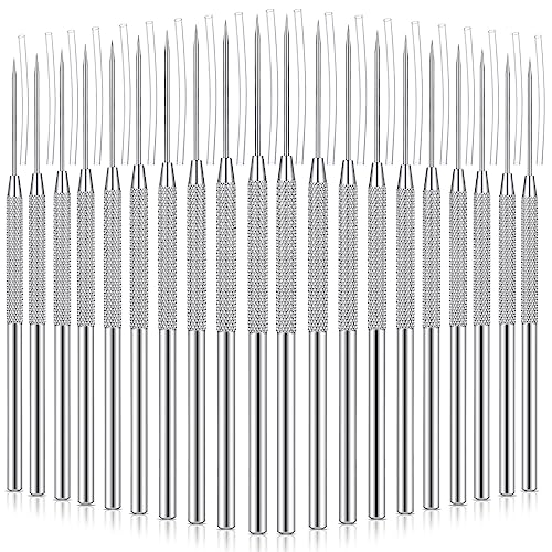 Lasnten 20 Pcs Clay Needle Tool Set Pottery Needle Tool Stainless Steel Ceramic Detail Tools Clay Sculpting Tools for Ceramics Sculpting DIY Craft and Detailed Carving Supplies