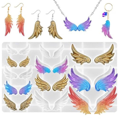 Actvty Wing Resin Molds, Angel Wings Epoxy Casting Silicone Molds for Jewelry Making Earrings, Necklace Pendants, DIY Keychain Resin Crafts