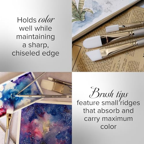 Silver Brush Limited Grand Prix Multilength Filbert Oil Brush Set, 4pc | Long Handle, Stiff Flagged Hog Bristle, Superb Paint Absorbency, Lightly Textured Soft-edged Strokes, Easel Painting - color: Multilength Filbert Set