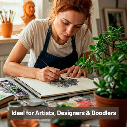 11" x 14" Mixed Media Sketchbook Hardcover Spiral Drawing Pad | 80 Sheets (160 Pages), 200gsm Paper, Dry & Light Wet Media, Lay Flat Spiral Binding, Clean Tear Pages, Acid-Free Protection - size: 11*14 inch(80 Sheets)
