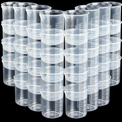 LEOBRO 50ml/1.7oz Epoxy Mixing Cups, 38PCS Graduated Epoxy Resin Cups, Pouring Cup, Plastic Beakers Measuring Cup for Resin, Epoxy, Paint