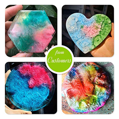 24 Alcohol Ink Set - 10 Vibrant Colors Alcohol Inks with 14 White Alcohol-Based Ink for Resin Petri Dish Making, Epoxy Resin Painting - Alcohol Color Dye for Resin Art, Tumbler Making - 0.35oz Each