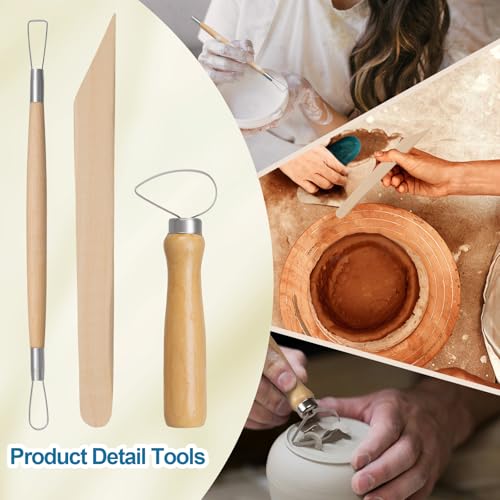 Amrules 12 Pcs Polymer Clay Sculpting Tools Kit for Adults, Light Yellow - color: Lightyellow-12Pcs
