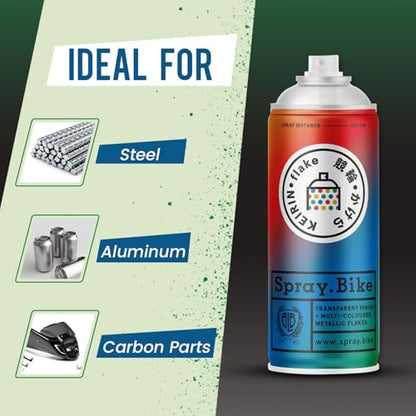 Spray.Bike Keirin Flake Finishing Coat - Kirakira Multi, 400ml | Metal Flake Spray Paint Coating | Glitter Spray Paint Topcoat for Steel, Aluminum - color: Flake Multi