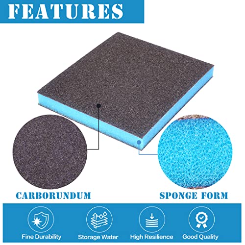 8Pcs 280 Grit Sanding Sponge, Jamiikury Sanding Blocks Washable and Reusable, Wet Dry Sandpaper Sponge for Wood Metal Furniture Paint and Drywall - size: 280 Grits