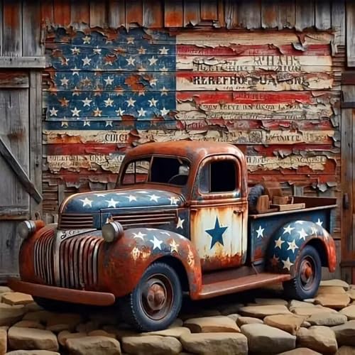 CHWGLFGG 5D Truck Diamond Art Kits for Adults Beginners 13.7x13.7inch - color: JK452-A