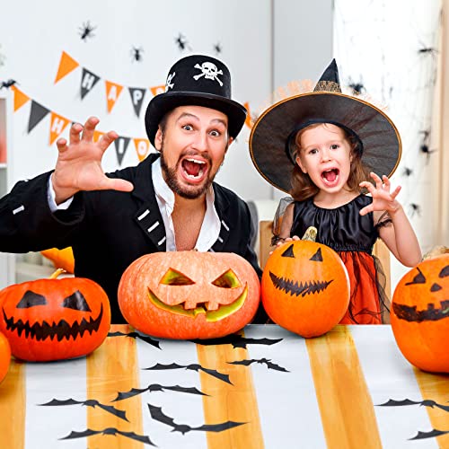 MATICAN Disposable Table Cloths, Bats and Spider Web Plastic Table Covers, 54 x 108 Inches, Halloween Party Decorations - color: Spider Web & Bats